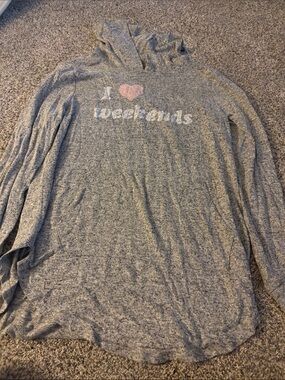 Grayson Threads Gray Hoodie with Pink Heart Graphic